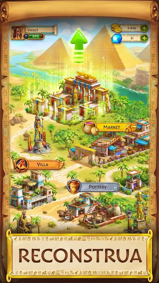 Città in ricostruzione in Jewels of Egypt lungo il Nilo