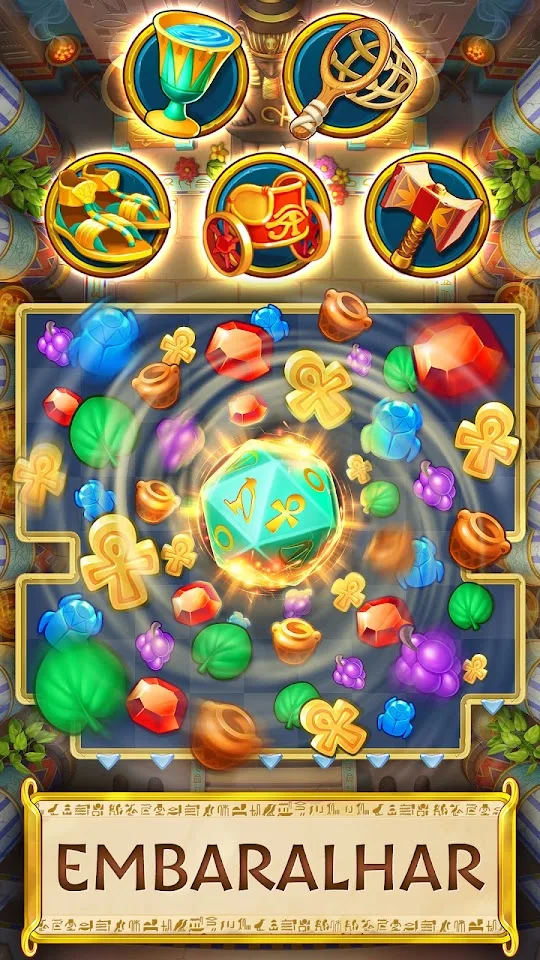 Tabellone di Jewels of Egypt con un potenziamento attivo al centro